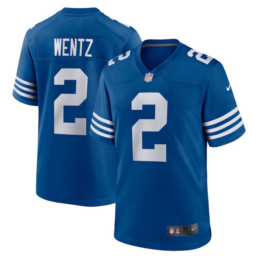 Men Indianapolis Colts 2 Carson Wentz Nike Royal Alternate Game NFL Jersey